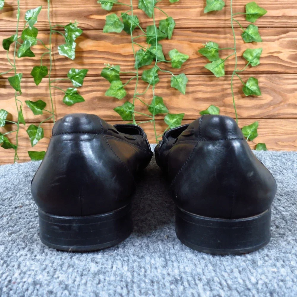 Johnston &‎ Murphy Domani Men Tassel Loafer 9.5 M Dress Shoe Black Leather Italy